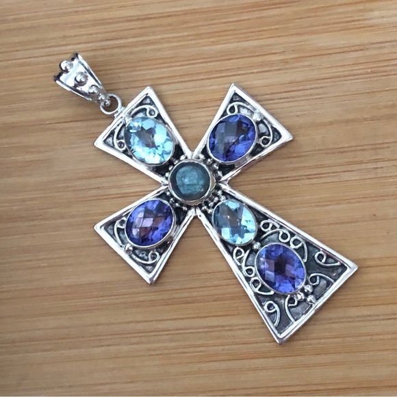 $86 Nicky Butler Estate Cross 925 India Sterling Silver - Picture 3 of 6